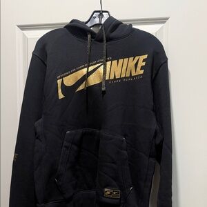 Nike Black Hoodie with Gold Accents